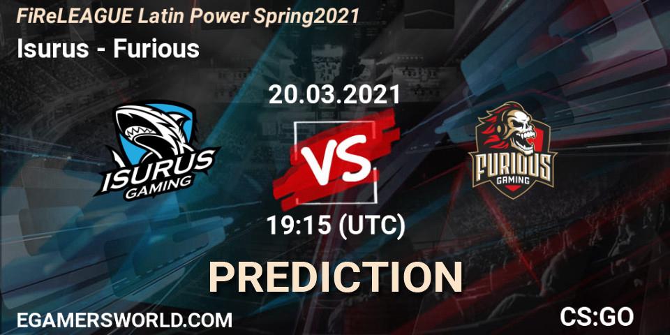 Isurus - Furious: прогноз. 20.03.2021 at 19:15, Counter-Strike (CS2), FiReLEAGUE Latin Power Spring 2021 - BLAST Premier Qualifier