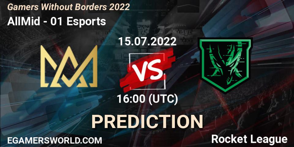 AllMid - 01 Esports: прогноз. 15.07.2022 at 16:00, Rocket League, Gamers Without Borders 2022