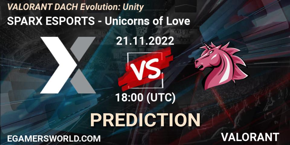 SPARX ESPORTS - Unicorns of Love: прогноз. 21.11.2022 at 18:00, VALORANT, VALORANT DACH Evolution: Unity