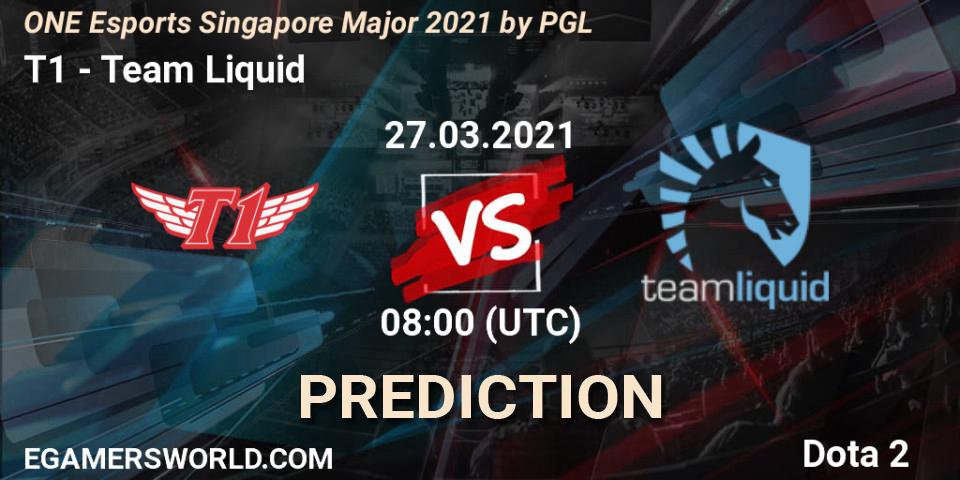 T1 - Team Liquid: прогноз. 27.03.2021 at 09:26, Dota 2, ONE Esports Singapore Major 2021