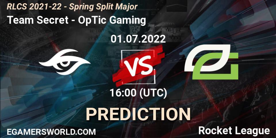 Team Secret - OpTic Gaming: прогноз. 01.07.22, Rocket League, RLCS 2021-22 - Spring Split Major