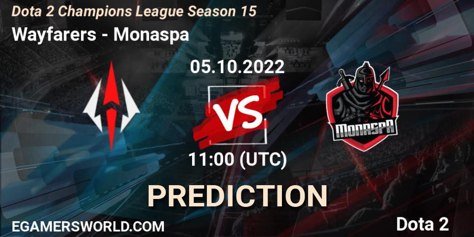 Wayfarers - Monaspa: прогноз. 05.10.2022 at 11:05, Dota 2, Dota 2 Champions League Season 15