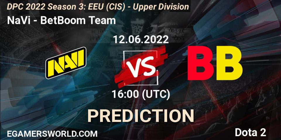 NaVi - BetBoom Team: прогноз. 12.06.2022 at 17:25, Dota 2, DPC EEU (CIS) 2021/2022 Tour 3: Division I