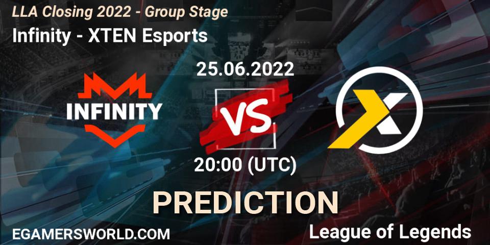 Infinity - XTEN Esports: прогноз. 25.06.2022 at 23:00, LoL, LLA Closing 2022 - Group Stage