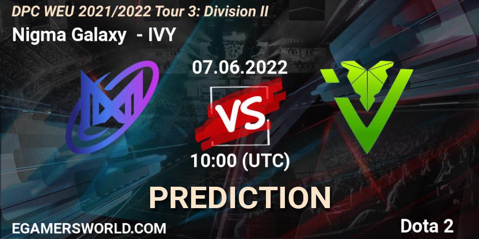 Nigma Galaxy - IVY: прогноз. 07.06.22, Dota 2, DPC WEU 2021/2022 Tour 3: Division II