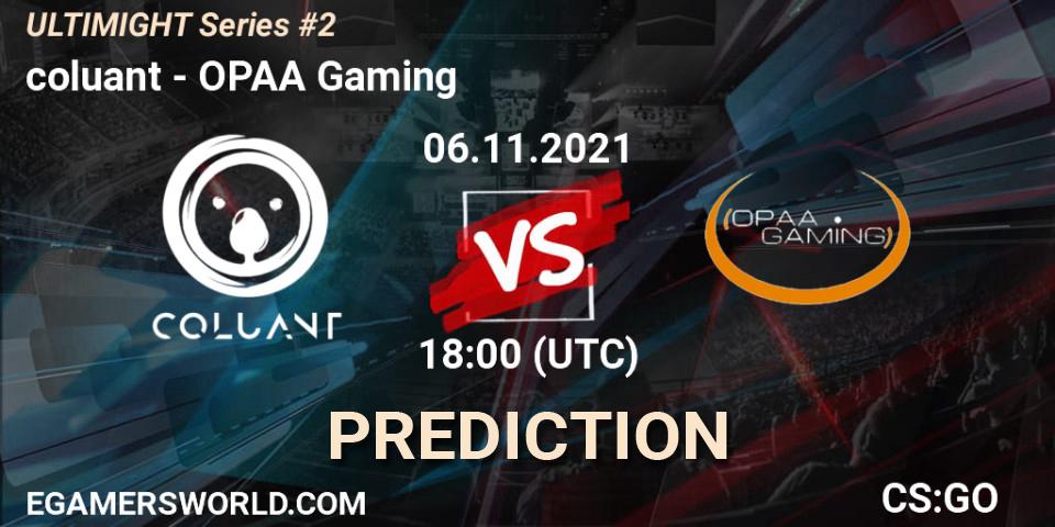 coluant - OPAA Gaming: прогноз. 06.11.2021 at 18:30, Counter-Strike (CS2), Let'sGO ULTIMIGHT Series #2