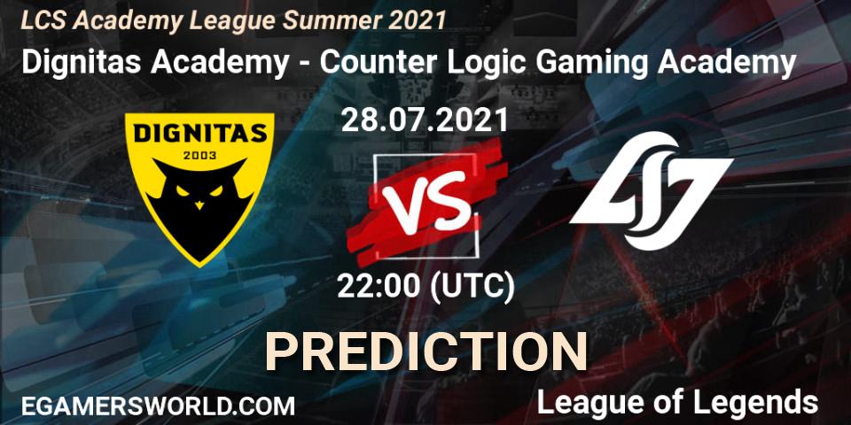 Dignitas Academy - Counter Logic Gaming Academy: прогноз. 28.07.2021 at 22:00, LoL, LCS Academy League Summer 2021