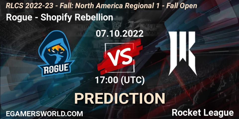 Rogue - Shopify Rebellion: прогноз. 07.10.2022 at 17:00, Rocket League, RLCS 2022-23 - Fall: North America Regional 1 - Fall Open