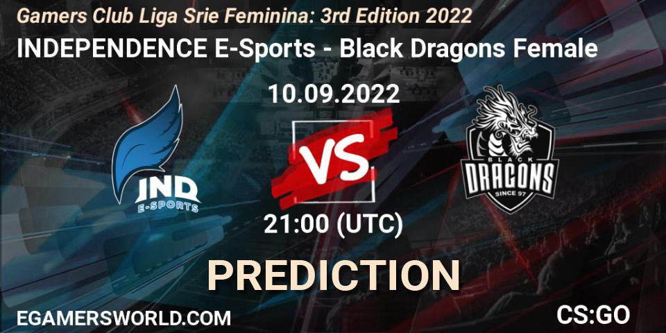 INDEPENDENCE E-Sports - Black Dragons Female: прогноз. 10.09.2022 at 21:00, Counter-Strike (CS2), Gamers Club Liga Série Feminina: 3rd Edition 2022