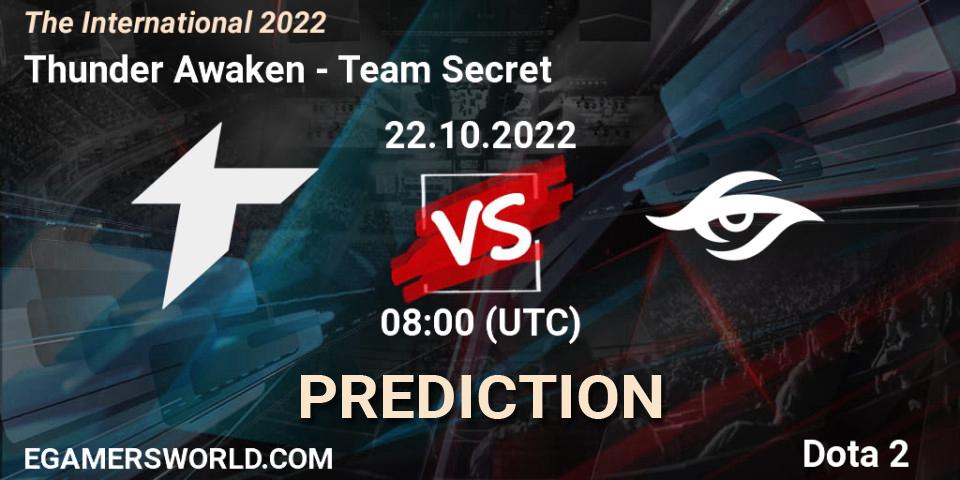 Thunder Awaken - Team Secret: прогноз. 22.10.2022 at 09:30, Dota 2, The International 2022
