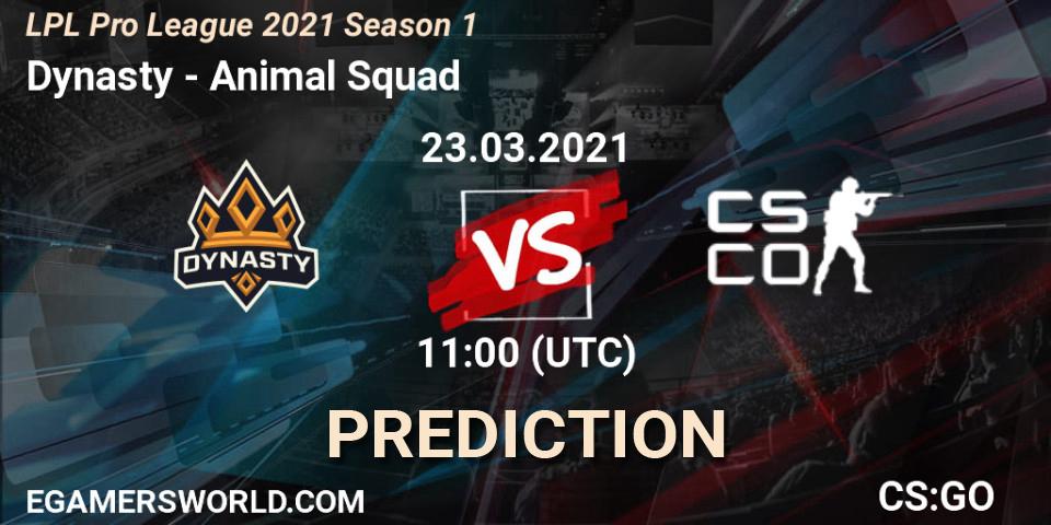 Dynasty - Animal Squad: прогноз. 23.03.2021 at 10:40, Counter-Strike (CS2), LPL Pro League 2021 Season 1