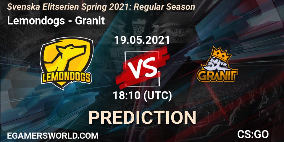 Lemondogs - Granit: прогноз. 19.05.21, CS2 (CS:GO), Svenska Elitserien Spring 2021: Regular Season