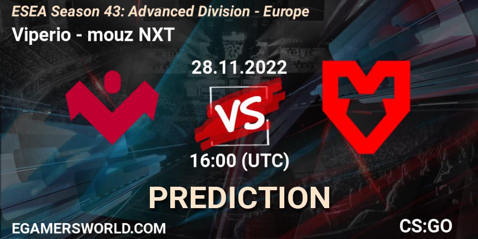 Viperio - mouz NXT: прогноз. 28.11.22, CS2 (CS:GO), ESEA Season 43: Advanced Division - Europe