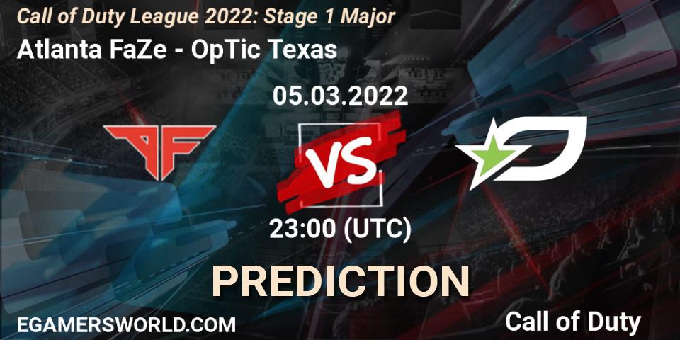 Atlanta FaZe - OpTic Texas: прогноз. 05.03.2022 at 23:00, Call of Duty, Call of Duty League 2022: Stage 1 Major