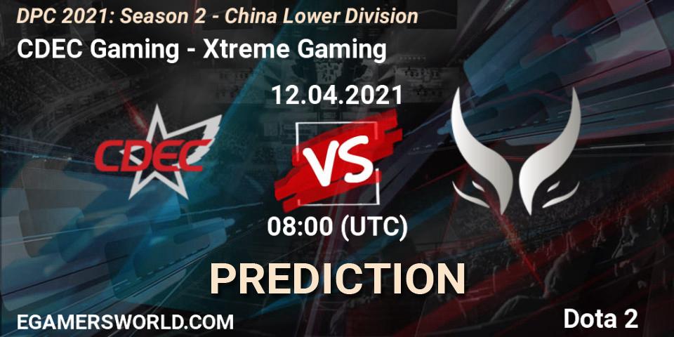 CDEC Gaming - Xtreme Gaming: прогноз. 12.04.2021 at 07:21, Dota 2, DPC 2021: Season 2 - China Lower Division