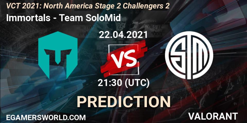 Immortals - Team SoloMid: прогноз. 22.04.2021 at 21:30, VALORANT, VCT 2021: North America Stage 2 Challengers 2