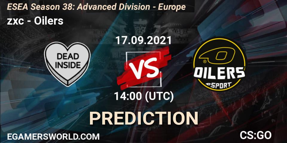 zxc - Oilers: прогноз. 17.09.2021 at 14:00, Counter-Strike (CS2), ESEA Season 38: Advanced Division - Europe