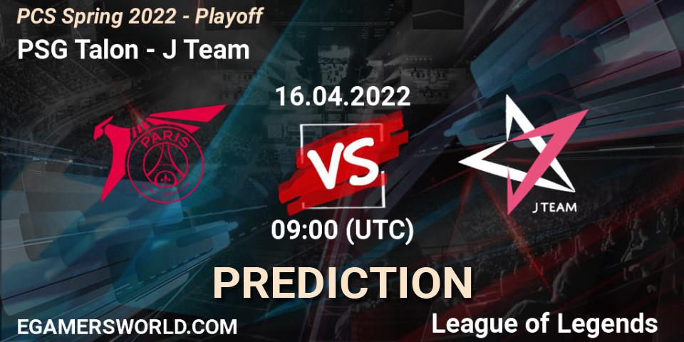PSG Talon - J Team: прогноз. 16.04.2022 at 09:00, LoL, PCS Spring 2022 - Playoff