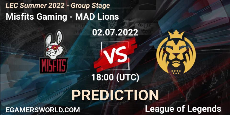 Misfits Gaming - MAD Lions: прогноз. 02.07.2022 at 18:00, LoL, LEC Summer 2022 - Group Stage