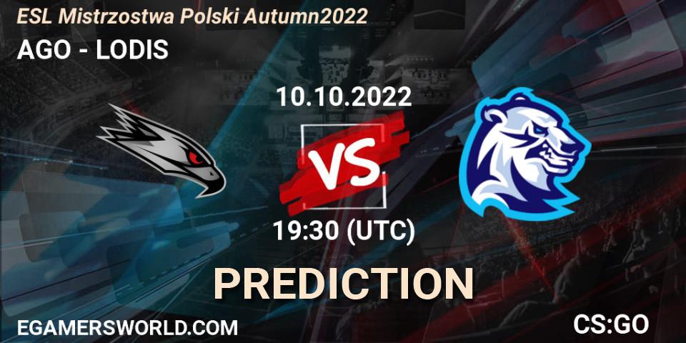 AGO - LODIS: прогноз. 10.10.2022 at 19:30, Counter-Strike (CS2), ESL Mistrzostwa Polski Autumn 2022