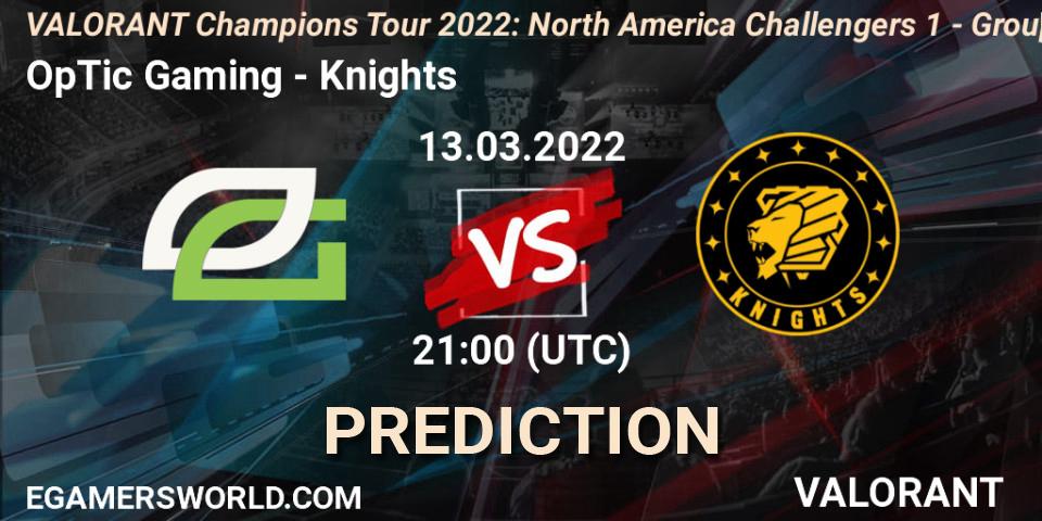 OpTic Gaming - Knights: прогноз. 13.03.2022 at 23:00, VALORANT, VCT 2022: North America Challengers 1 - Group Stage
