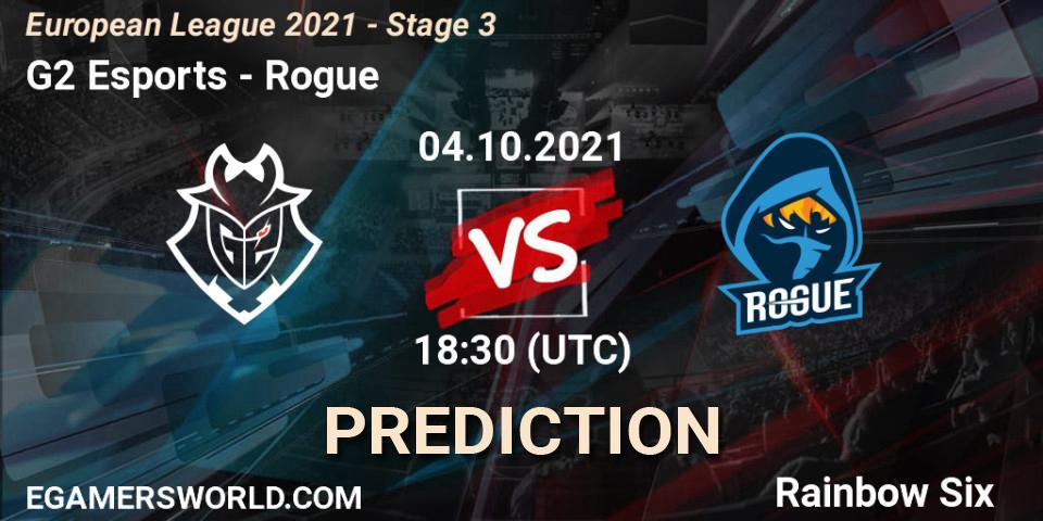 G2 Esports - Rogue: прогноз. 04.10.2021 at 18:30, Rainbow Six, European League 2021 - Stage 3