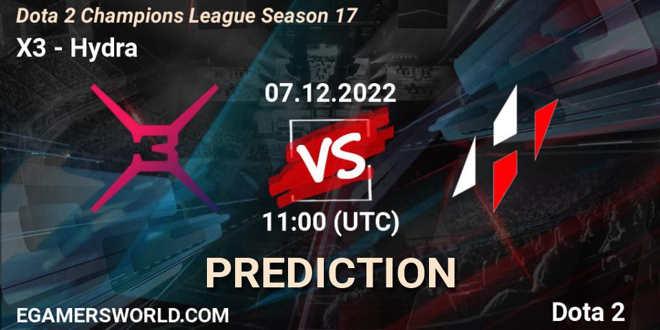 X3 - Hydra: прогноз. 07.12.22, Dota 2, Dota 2 Champions League Season 17