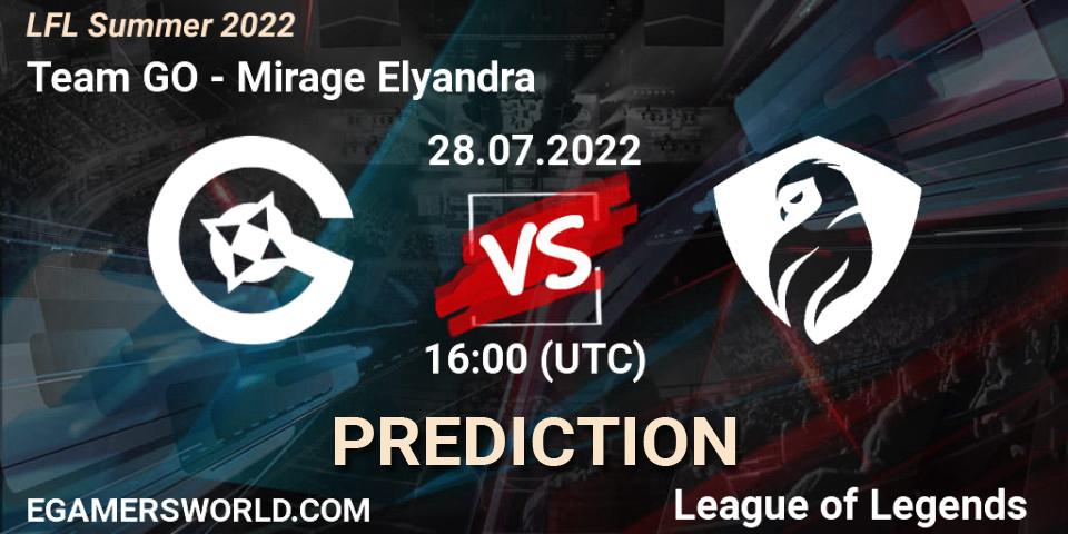 Team GO - Mirage Elyandra: прогноз. 28.07.2022 at 16:00, LoL, LFL Summer 2022