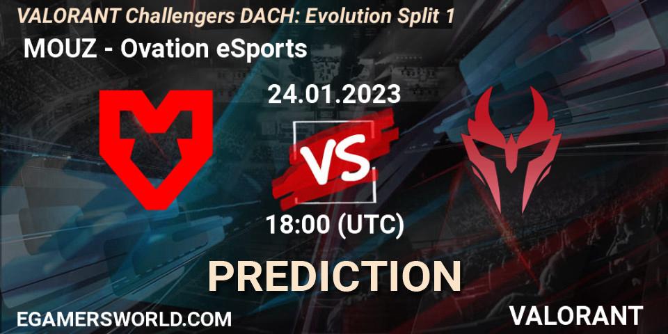  MOUZ - Ovation eSports: прогноз. 24.01.2023 at 18:00, VALORANT, VALORANT Challengers 2023 DACH: Evolution Split 1