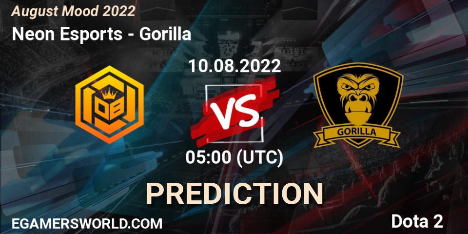 Neon Esports - Gorilla: прогноз. 10.08.2022 at 05:09, Dota 2, August Mood 2022