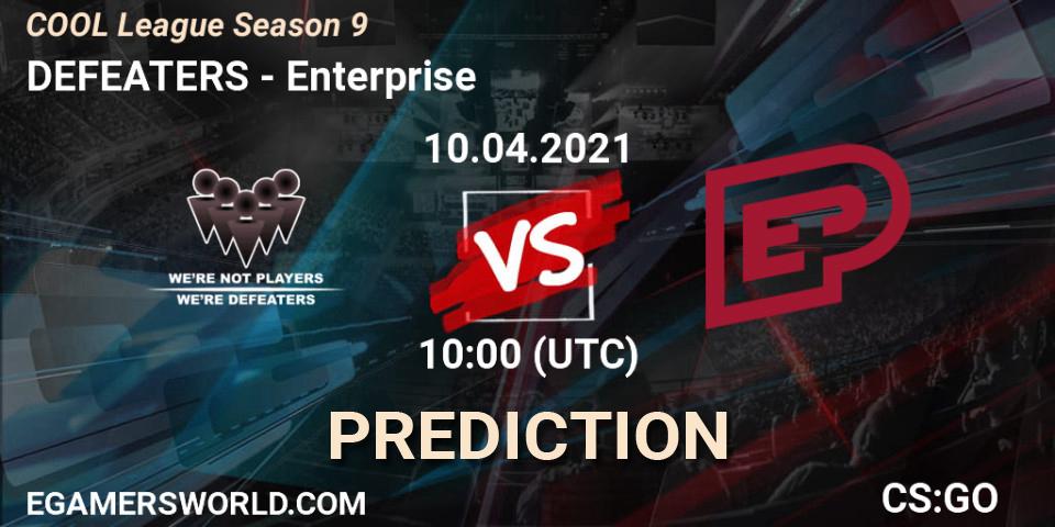 DEFEATERS - Enterprise: прогноз. 10.04.2021 at 10:00, Counter-Strike (CS2), COOL League Season 9
