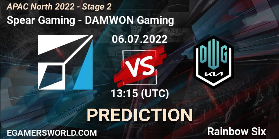 Spear Gaming - DAMWON Gaming: прогноз. 06.07.2022 at 13:15, Rainbow Six, APAC North 2022 - Stage 2