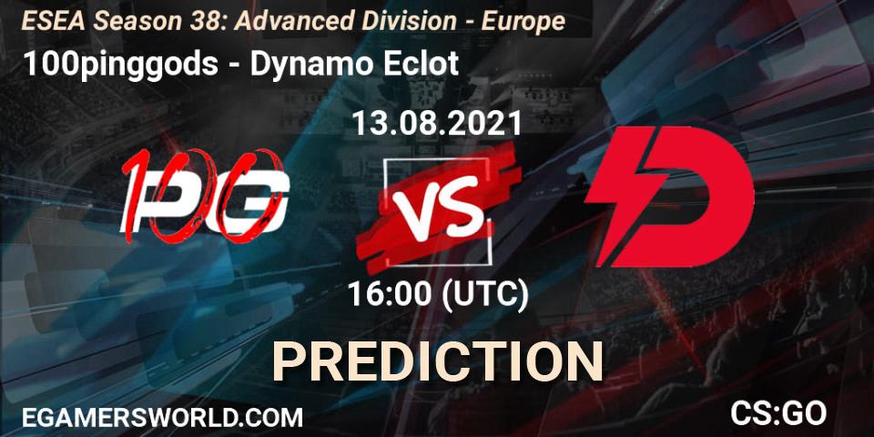 100pinggods - Dynamo Eclot: прогноз. 13.08.2021 at 16:00, Counter-Strike (CS2), ESEA Season 38: Advanced Division - Europe