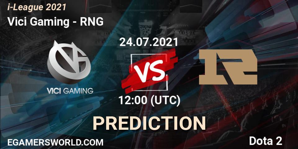 Vici Gaming - RNG: прогноз. 24.07.21, Dota 2, i-League 2021 Season 1