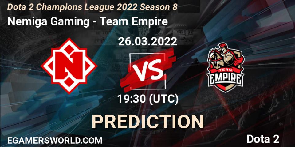 Nemiga Gaming - Team Empire: прогноз. 27.03.22, Dota 2, Dota 2 Champions League 2022 Season 8