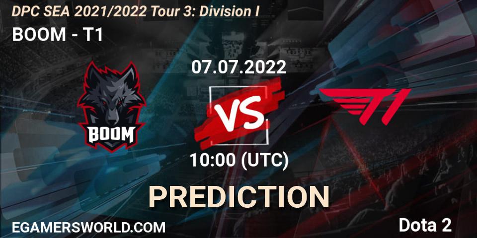 BOOM - T1: прогноз. 07.07.22, Dota 2, DPC SEA 2021/2022 Tour 3: Division I