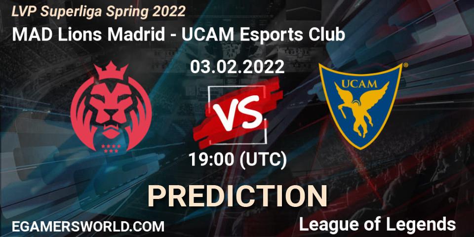 MAD Lions Madrid - UCAM Esports Club: прогноз. 03.02.2022 at 19:00, LoL, LVP Superliga Spring 2022