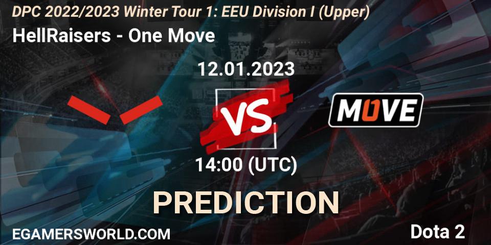 HellRaisers - One Move: прогноз. 12.01.2023 at 14:05, Dota 2, DPC 2022/2023 Winter Tour 1: EEU Division I (Upper)