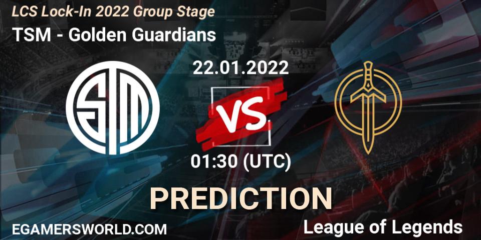 TSM - Golden Guardians: прогноз. 22.01.2022 at 01:30, LoL, LCS Lock-In 2022 Group Stage