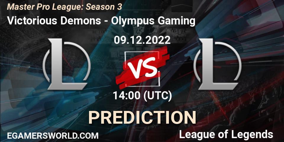 Victorious Demons - Olympus Gaming: прогноз. 18.12.22, LoL, Master Pro League: Season 3