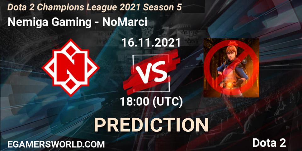 Nemiga Gaming - NoMarci: прогноз. 16.11.2021 at 18:02, Dota 2, Dota 2 Champions League 2021 Season 5