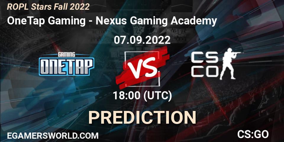OneTap Gaming - Nexus Gaming Academy: прогноз. 07.09.2022 at 18:00, Counter-Strike (CS2), ROPL Stars Fall 2022