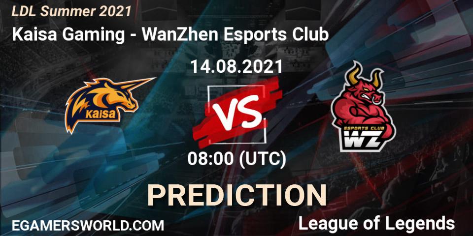 Kaisa Gaming - WanZhen Esports Club: прогноз. 14.08.2021 at 09:05, LoL, LDL Summer 2021