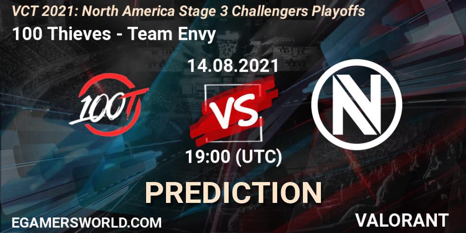 100 Thieves - Team Envy: прогноз. 14.08.21, VALORANT, VCT 2021: North America Stage 3 Challengers Playoffs