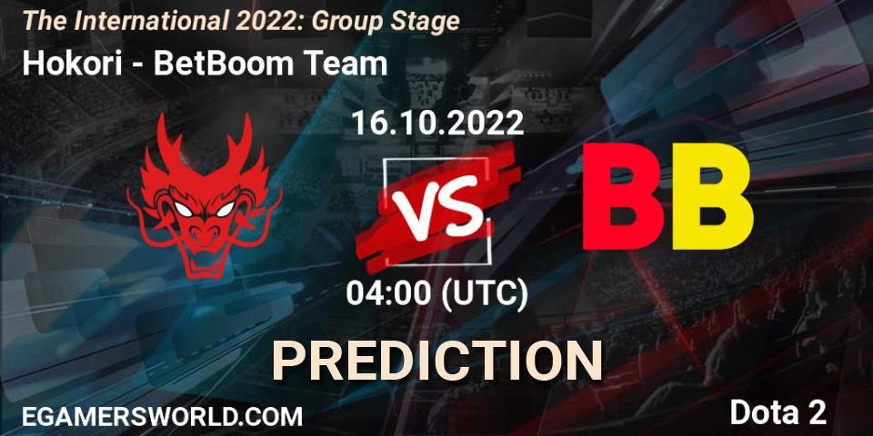 Hokori - BetBoom Team: прогноз. 16.10.22, Dota 2, The International 2022: Group Stage
