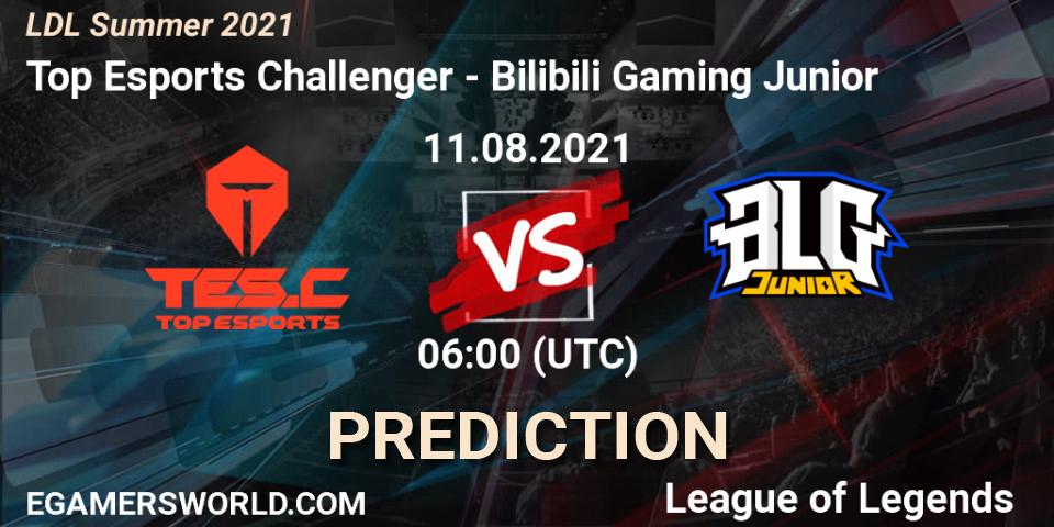 Top Esports Challenger - Bilibili Gaming Junior: прогноз. 11.08.2021 at 07:20, LoL, LDL Summer 2021