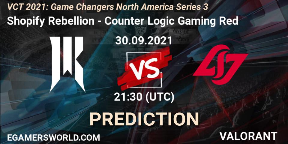 Shopify Rebellion - Counter Logic Gaming Red: прогноз. 30.09.2021 at 21:30, VALORANT, VCT 2021: Game Changers North America Series 3