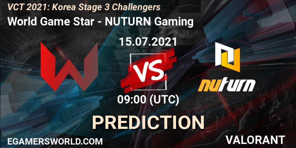 World Game Star - NUTURN Gaming: прогноз. 15.07.2021 at 09:00, VALORANT, VCT 2021: Korea Stage 3 Challengers
