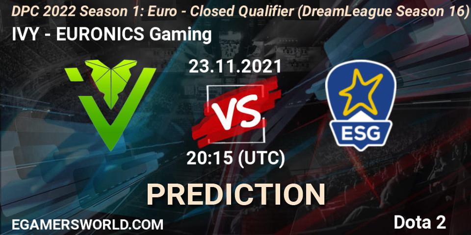 IVY - EURONICS Gaming: прогноз. 23.11.2021 at 20:29, Dota 2, DPC 2022 Season 1: Euro - Closed Qualifier (DreamLeague Season 16)