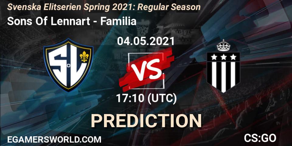 Sons Of Lennart - Familia: прогноз. 04.05.2021 at 17:10, Counter-Strike (CS2), Svenska Elitserien Spring 2021: Regular Season